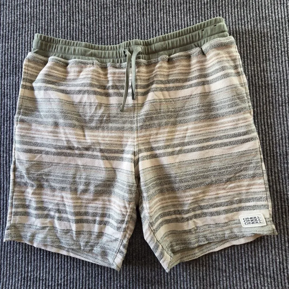 O'Neill Striped Shorts Green Men's Size L